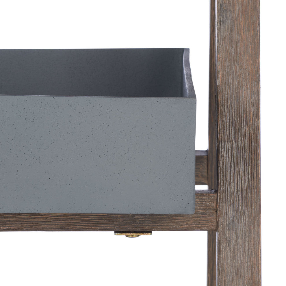 Safavieh Danser Patio Shelf, Dark Walnut/Grey