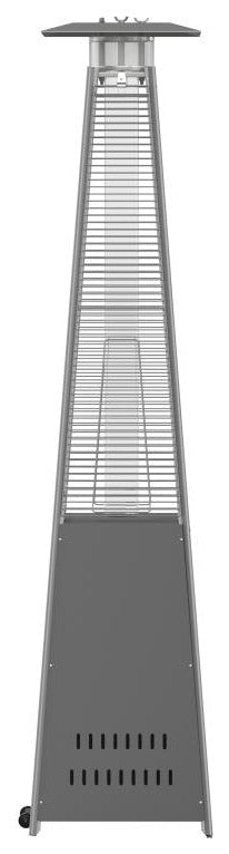 Sol Patio Outdoor Stainless Steel Pyramid 42,000 BTU Propane Heater With Wheels, Slate Gray