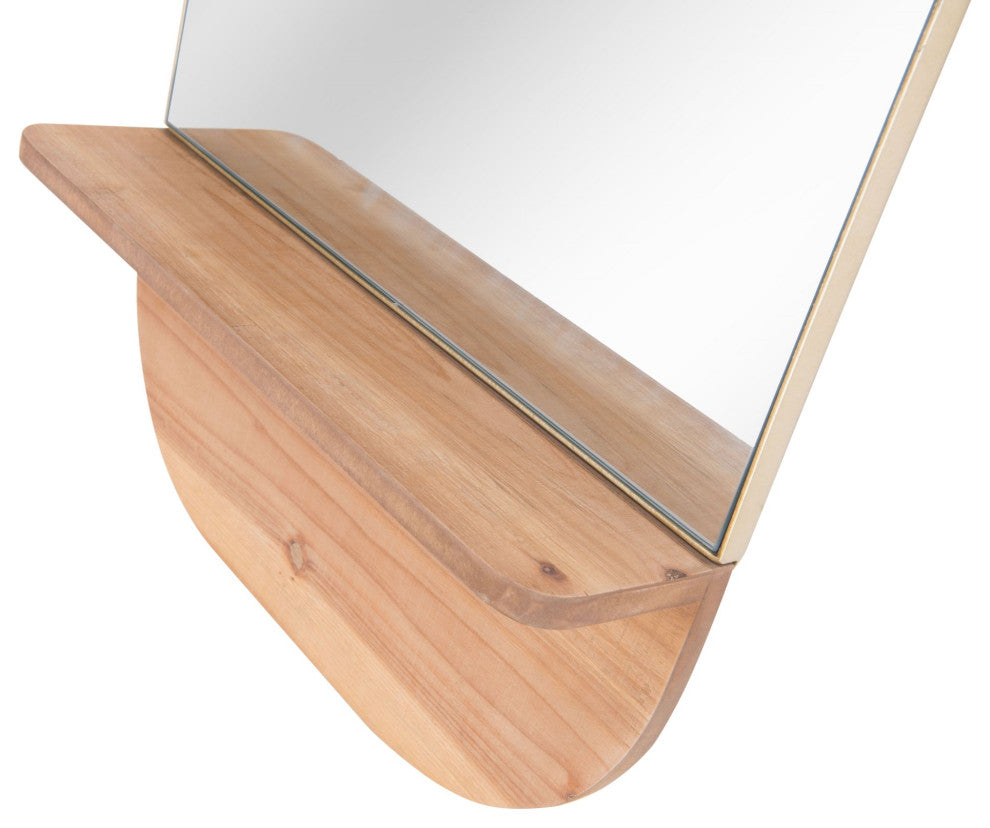 Frame Wall Mirror, Oval, Glass, Steel Metal, Gold, Bedroom Living