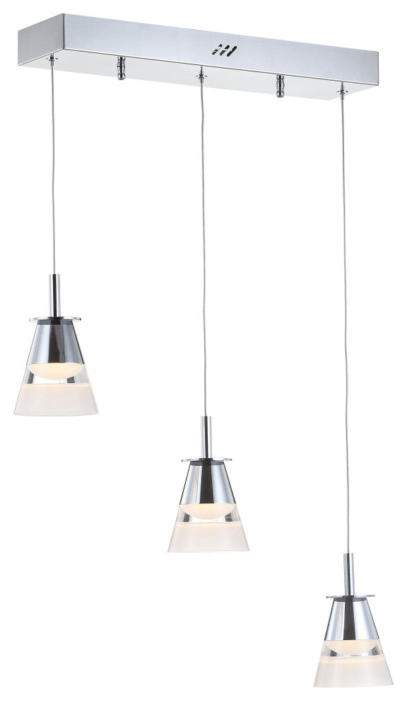 Alain 1-Light Adjustable Metal Integrated LED Pendant, 19.5"