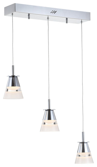 Alain 1-Light Adjustable Metal Integrated LED Pendant, 19.5"