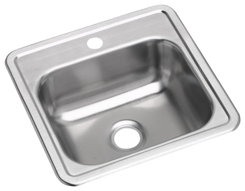 D115161 Dayton Stainless Steel 15" x 15" Drop-in Bar Sink, 1 Hole