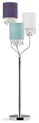 3-Light Crystal Pendants Floor Lamp, 64", Clear