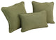 Double-Corded Solid Microsuede Throw Pillows With Inserts, Set of 3, Sage Green