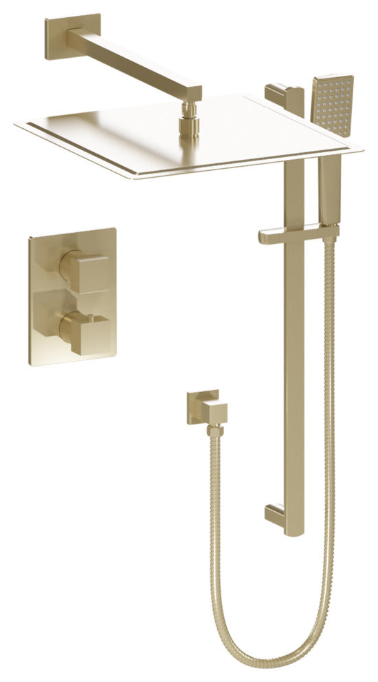 ZLINE Crystal Bay Thermostatic Shower System, Champagne Bronze, CBY-SHS-T2-CB