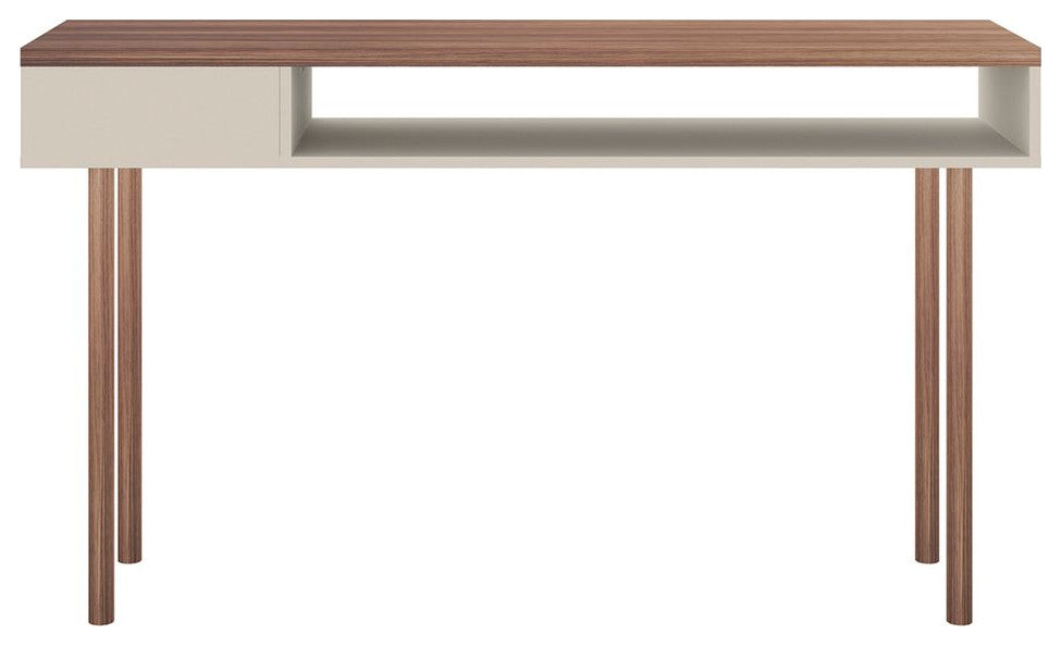 Windsor 47" Console Accent Table, Off White and Nature