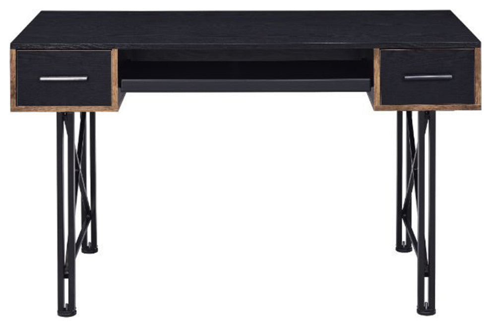 2 Drawers Computer Desk, Black Finish