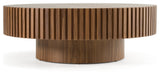 Modrest Pierre Modern Walnut Large Round Coffee Table