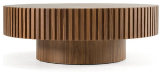Modrest Pierre Modern Walnut Large Round Coffee Table