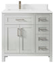 Cambridge 36 Left Offset Bath Vanity in Coventry Gray 1.5" White Quartz