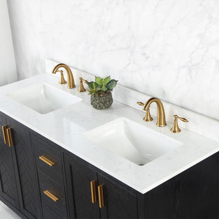 Altair Gazsi Black Oak Bathroom Vanity Set, 60", Without Mirror