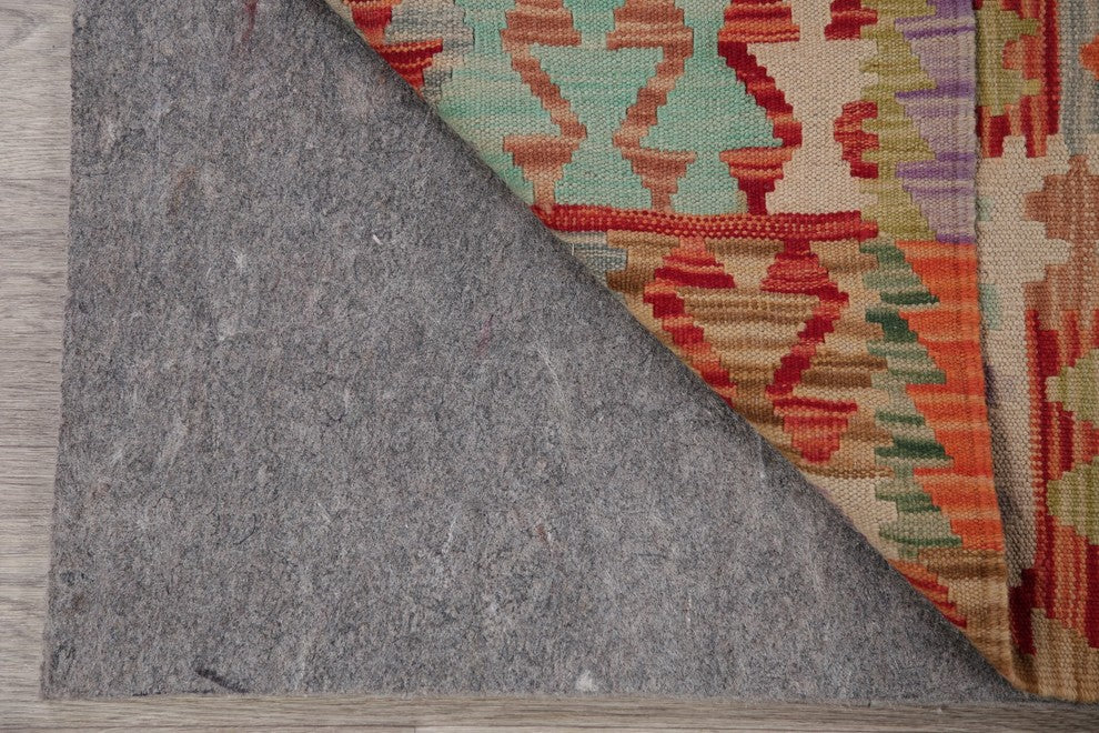 Turkish Flat-Woven Oriental Kilim Pure Wool Traditional Area Rug, 7'10"X5'9"