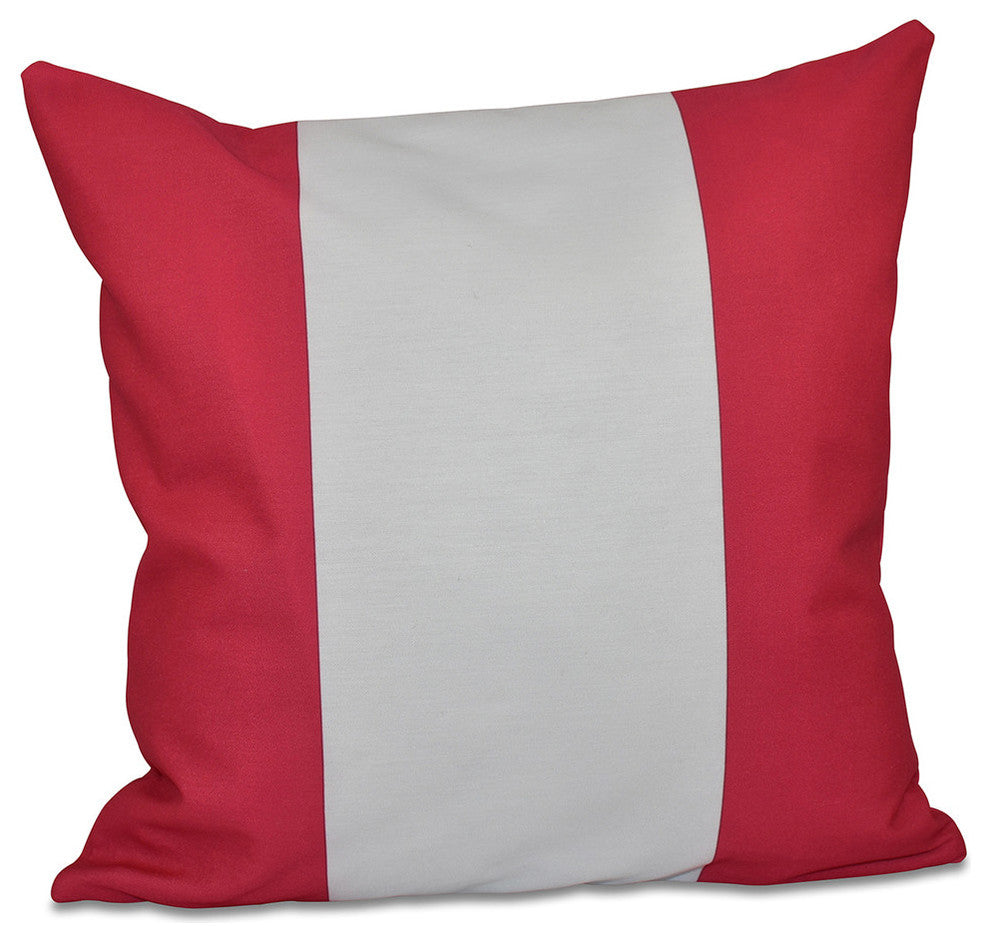 Big Stripe, Vertical Decorative Pillow, Fushia , 16"x16"