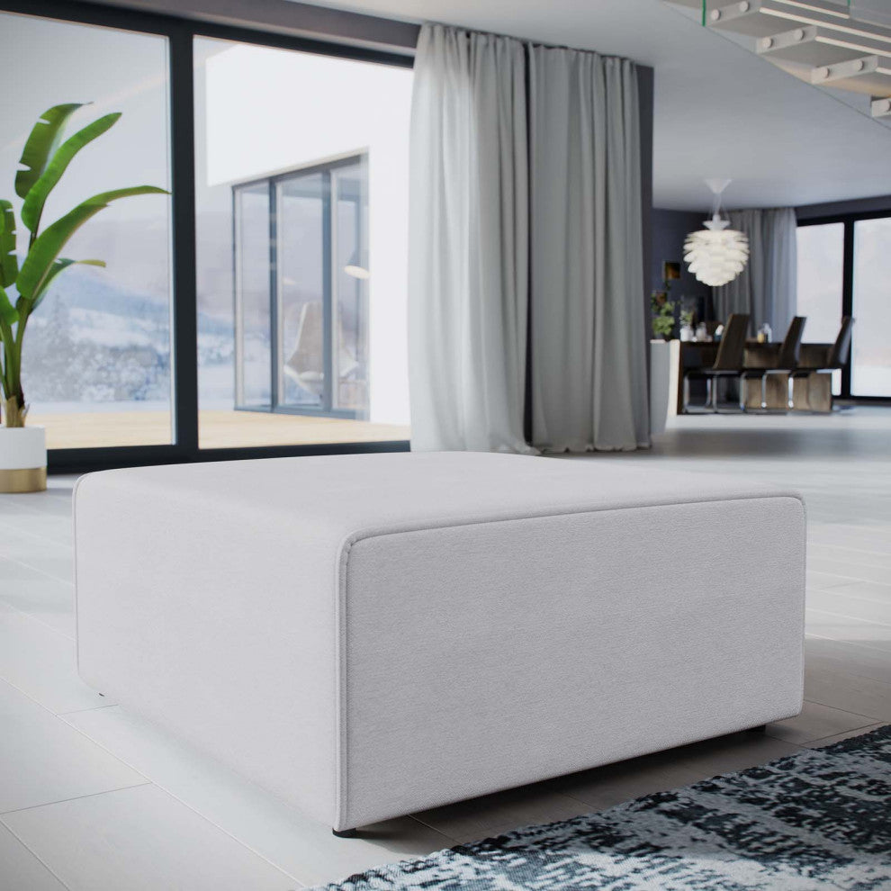 White Mingle Fabric Ottoman