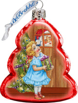 Keepsake Thank You Santa Scenic Glass Ornament