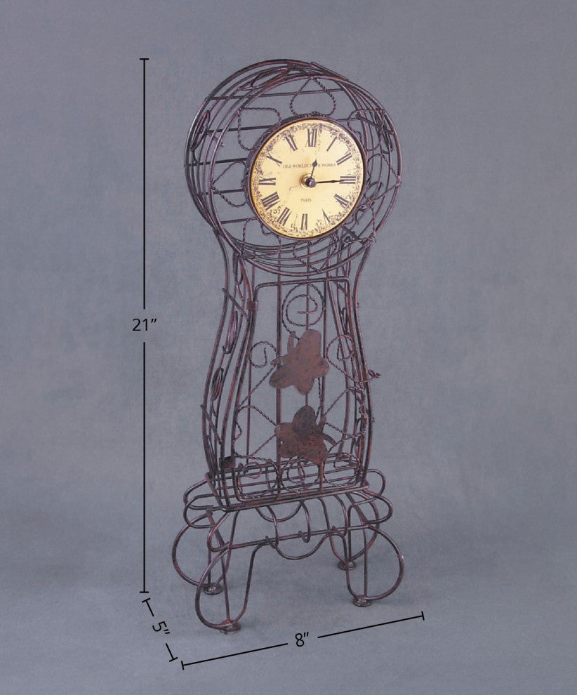 Analog Metal Quartz Tabletop Clock, Brown