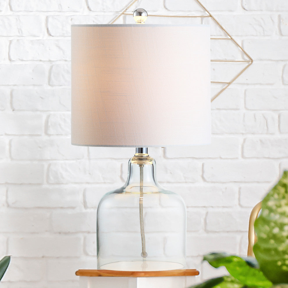 Gemma 19" Glass Bell Led Table Lamp, Clear