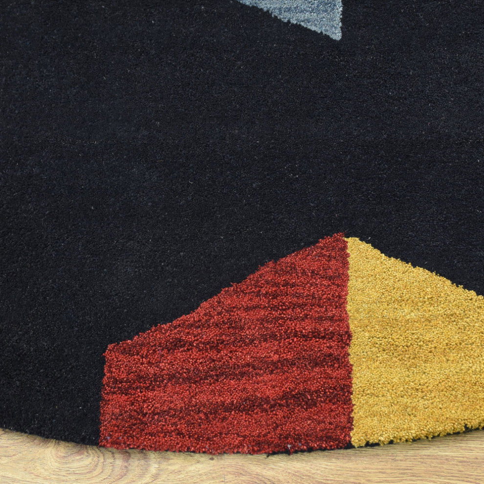 HAND TUFTED WOOL ECO-FRIENDLY AREA RUGS-Multicolor,Geometric