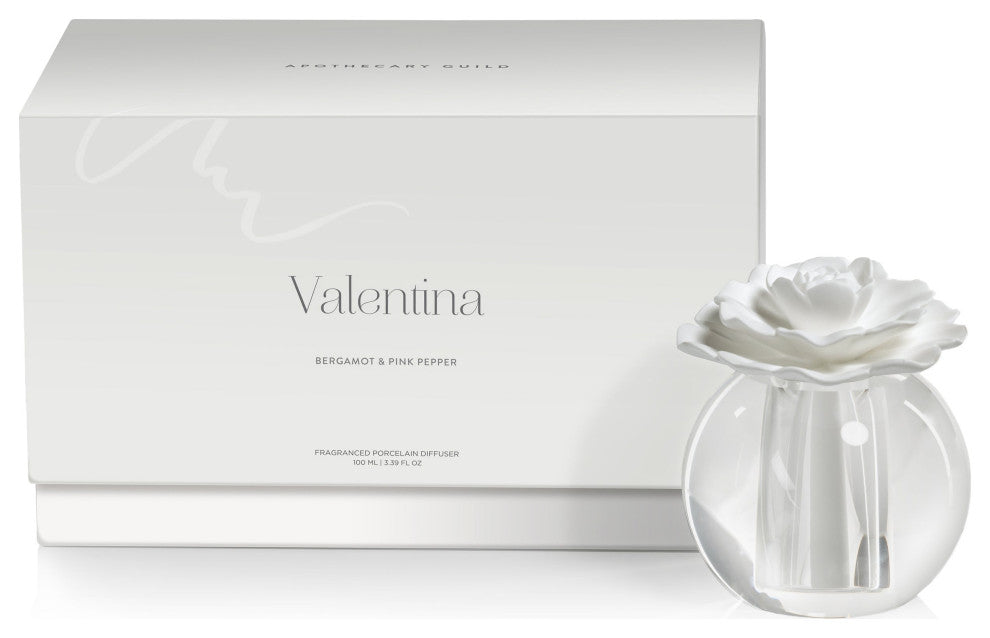 Valentina 100 ml Crystal Ball Porcelain Diffuser, Bergamot/Pink Pepper