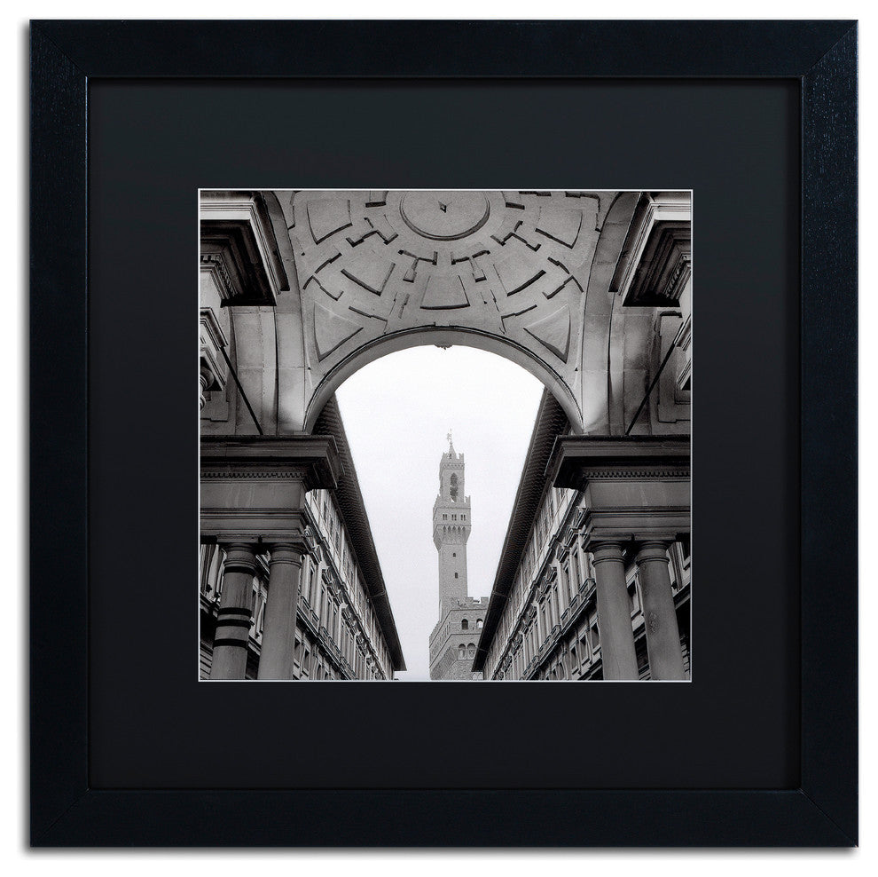 Alan Blaustein 'Firenze II' Art, Black Frame, Black Mat, 16x16