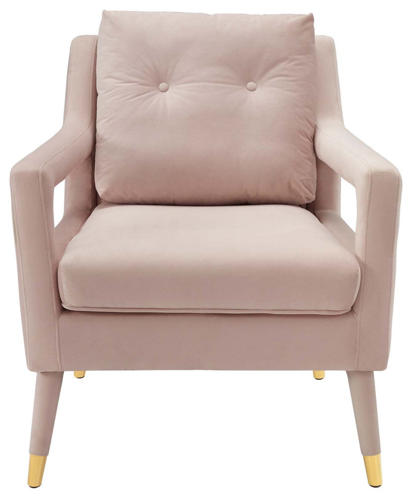 Armchair Accent Chair, Set of 2, Velvet, Pink, Modern, Living Lounge Hospitality