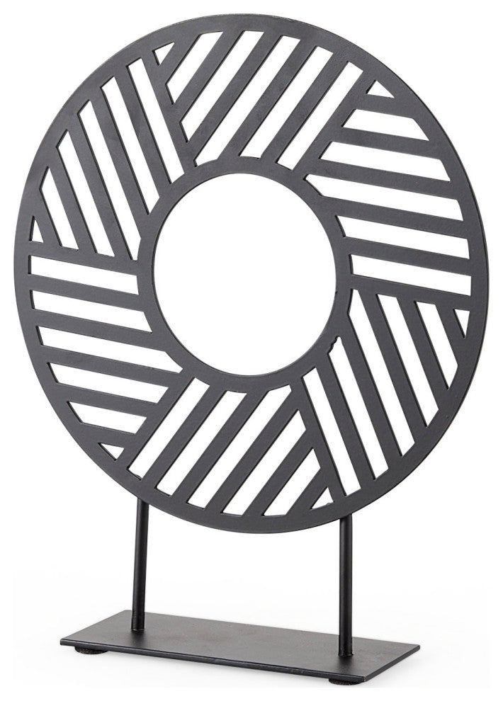 Micra 9.1Lx2.6Wx10.9H Matte Black Metal Decorative Object on a Stand