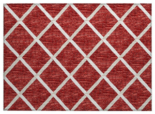 Indoor/Outdoor York YO1 Red Machine Washable 1'8" x 2'6" Rug