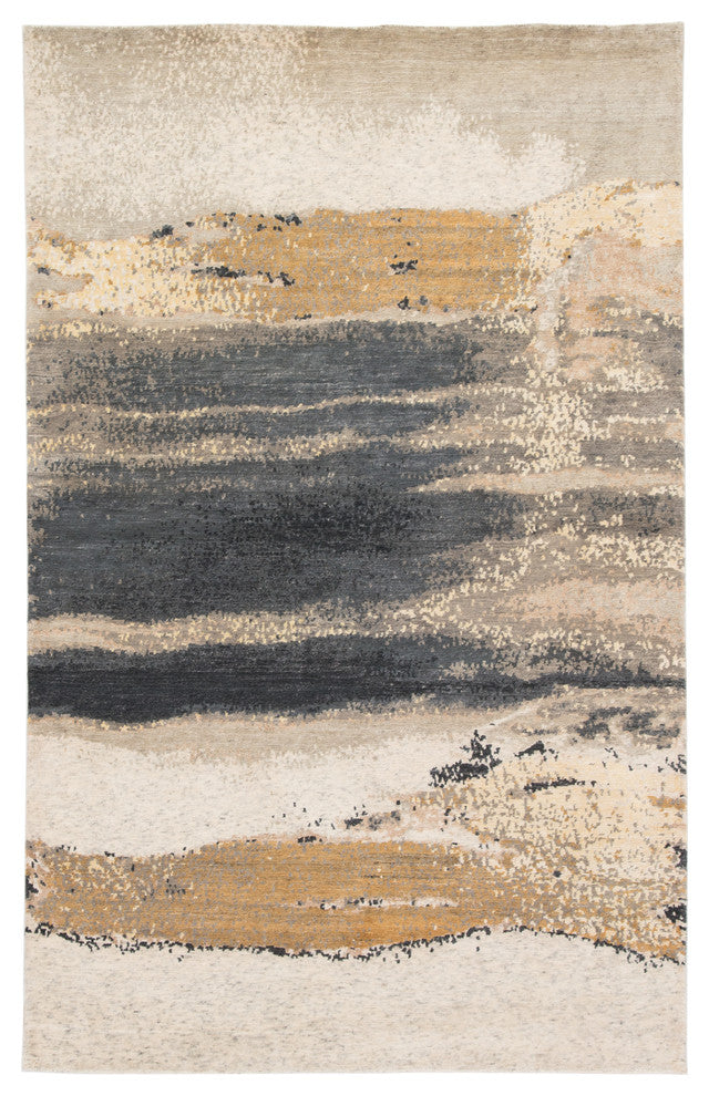 Zoe Bios Creative by Jaipur Living Mignonne Knotted Abstract Gold Rug, 8'x10'