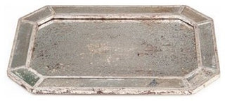 Mirrored Octoganal Tray, Silver