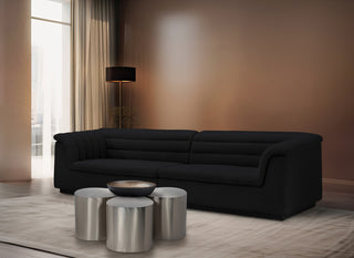 Petal Finished Iron Metal Coffee Table, Silver, 4 Piece