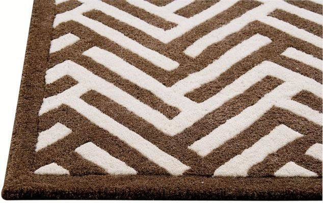 Hand Tufted Brown Wool Area Rug