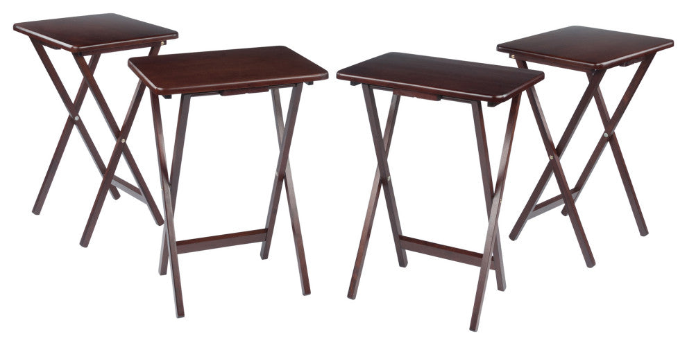 Alex 4-Piece Snack Table Set, Walnut
