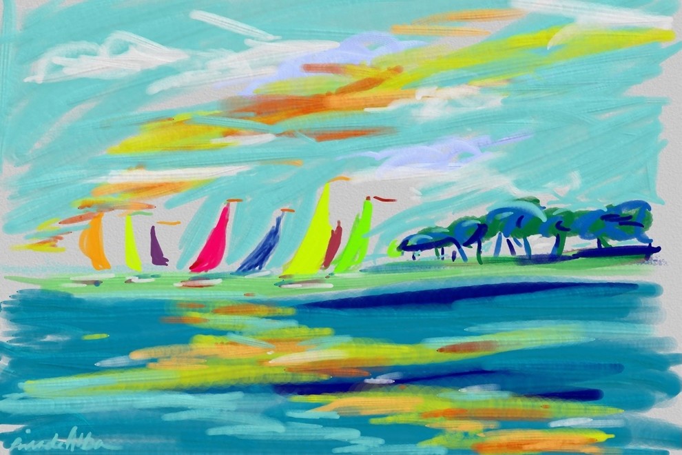 Marmont Hill, "Cap D Antibes" by Arthur Pina Painting on Wrapped Canvas, 24x16