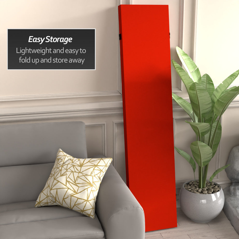 6' Tall Double Sided Antique Red Canvas Room Divider