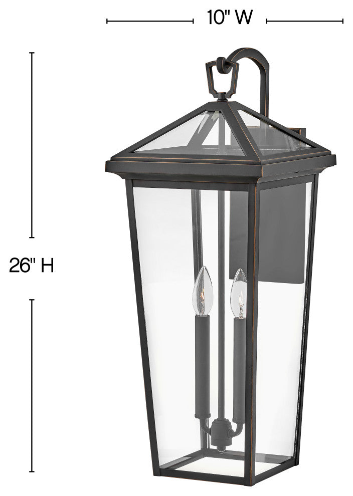 Hinkley Alford Place 26" Large Outdoor Wall Mount Lantern, Oil Rubbed Bronze