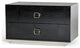 HomeRoots Croc Black Lacquer Faux Crocodile 2 Drawer Nightstand