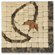Marble Mosaic Border Decorative Accent Tile Edera Sienna 4x4 Tumbled, 1 piece