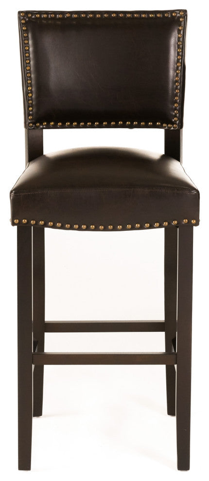 William Contemporary Bonded Leather Barstools, Set of 2