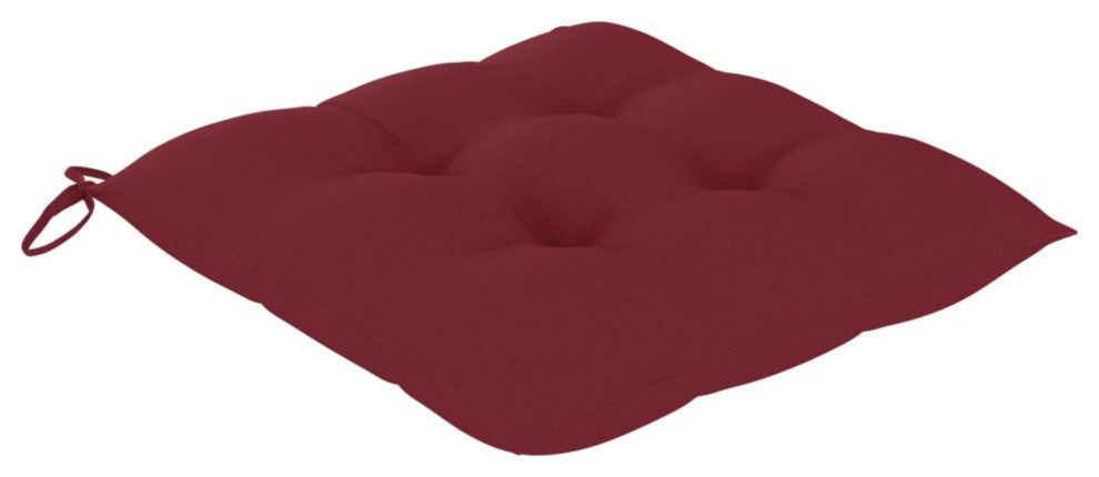 Vidaxl Garden Chairs, Set of 4, With Wine Red Cushions Solid Teak Wood