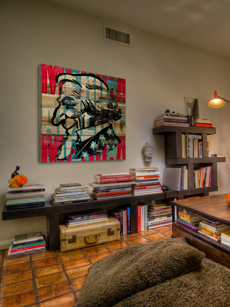 Marmont Hill, "Uncle Sam Smile" by Rick Martin Print on Natural Pine Wood, 40x40