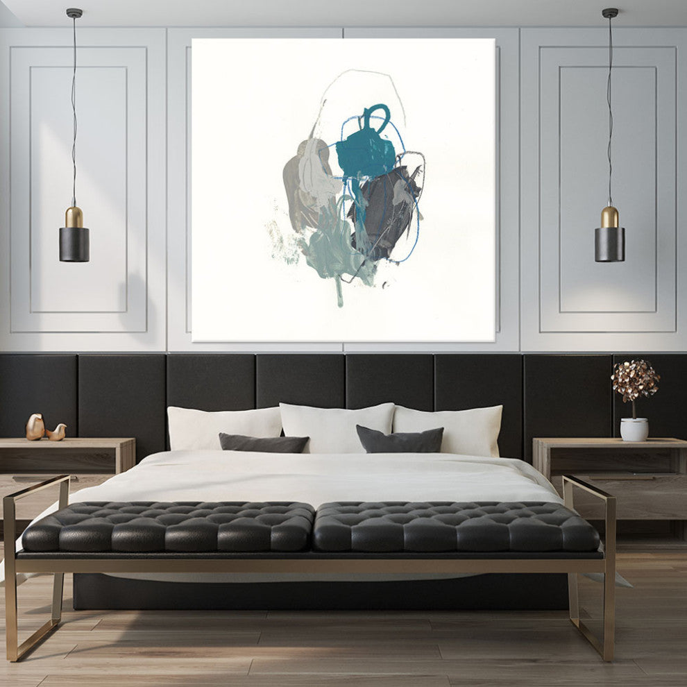 "Teal Gesture I" Fine Art Giant Canvas Print, 84"x84"