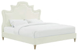 TOV Furniture Serenity Cream Velvet Bed in Queen