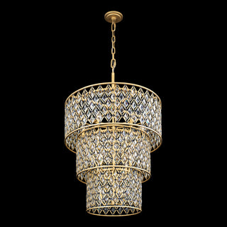 Windsor 13-Lt 3-Tier Crystal Chandelier - French Gold/Matte Black