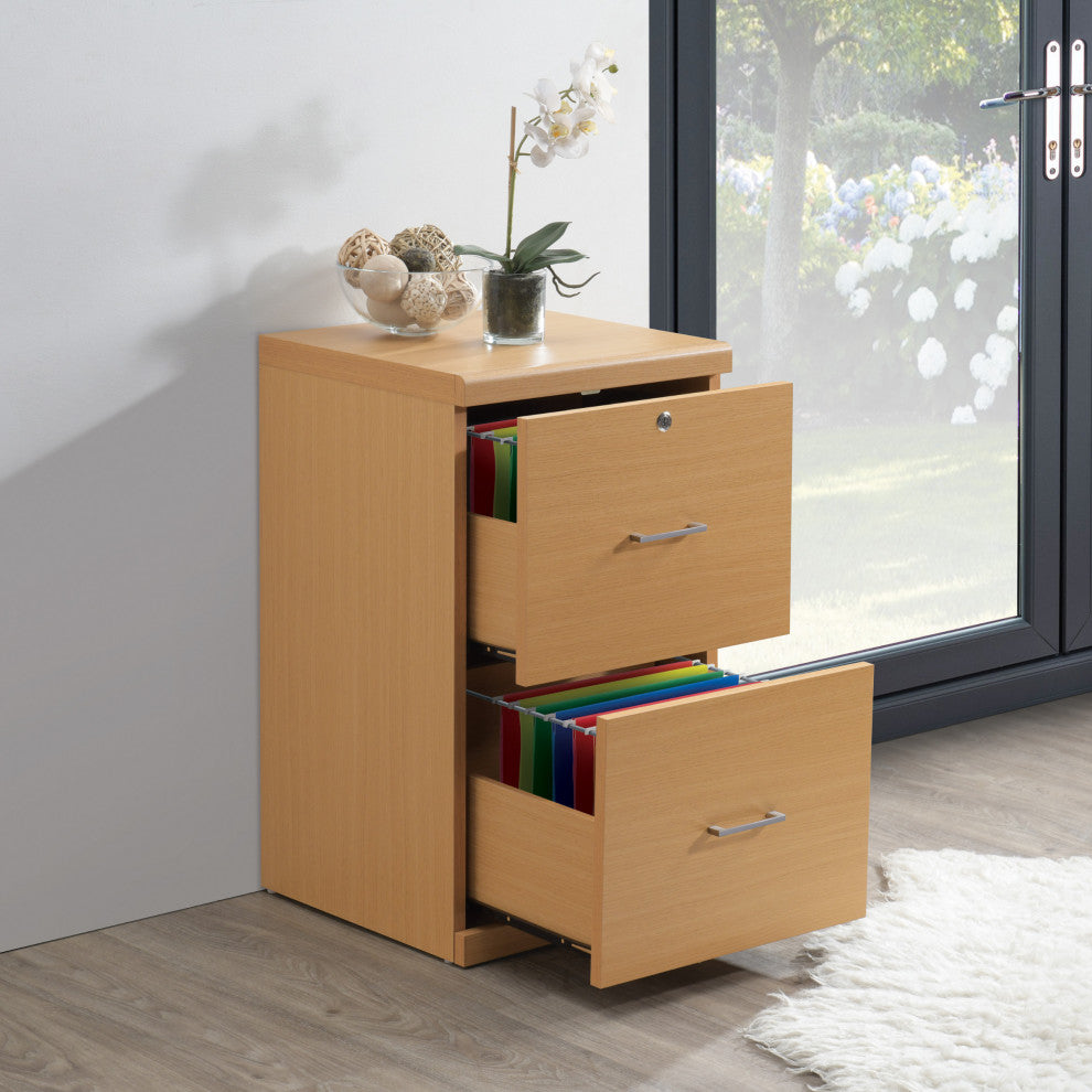 Alpine 2-Drawer Vertical File With Lockdowel Fastening System, Natural Finish