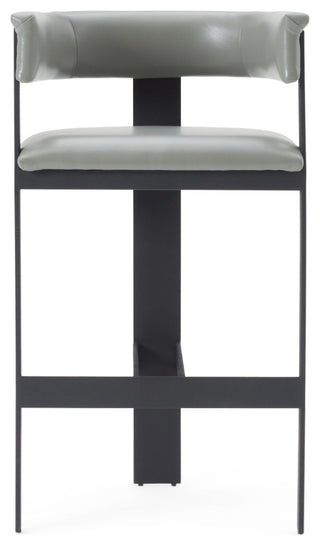 Modrest Boswell Modern Grey Faux Leather + Black Barstool