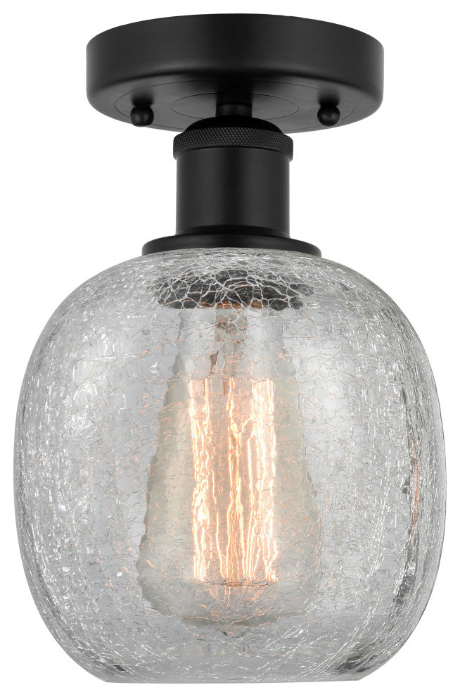Innovations 616-1F-BK-G105 Belfast 1 Light 6" Semi-Flush Mount, Matte Black