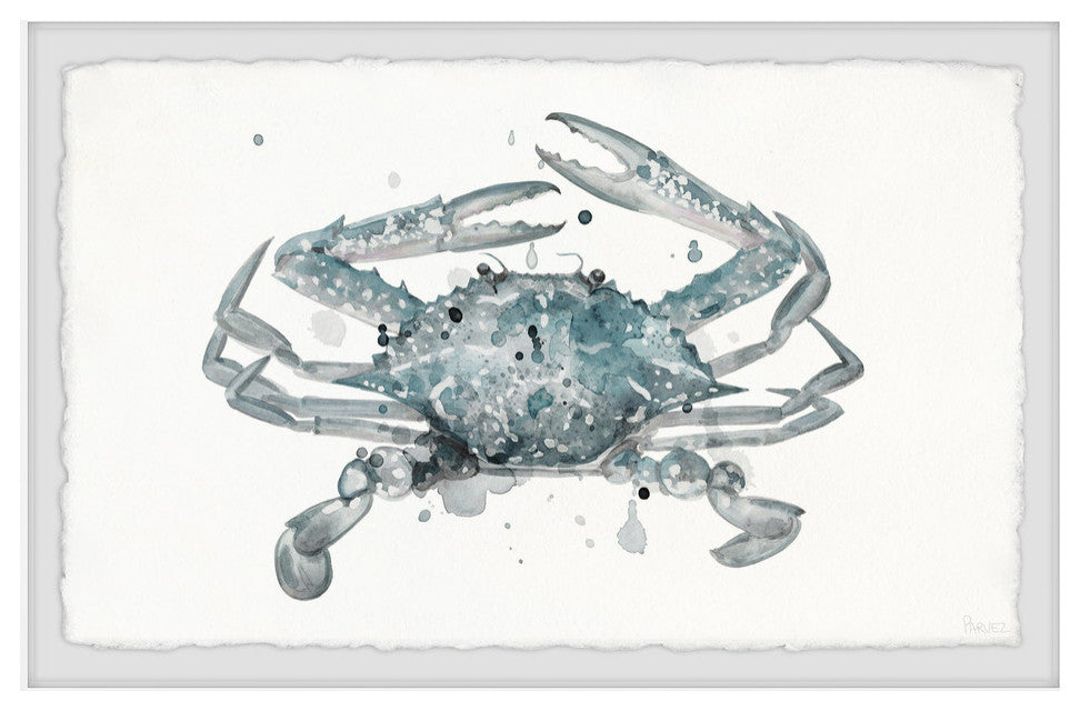 "Crab Madness" Framed Painting Print, 36"x24"