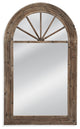 Greige Finish Arched Window Floor Mirror