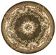 HomeRoots 7' Round Green or Ivory Floral Bordered Indoor Area Rug