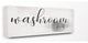 Washroom Faucet Illustration Script Typography Sign Canvas Wall Art, 10"x24"